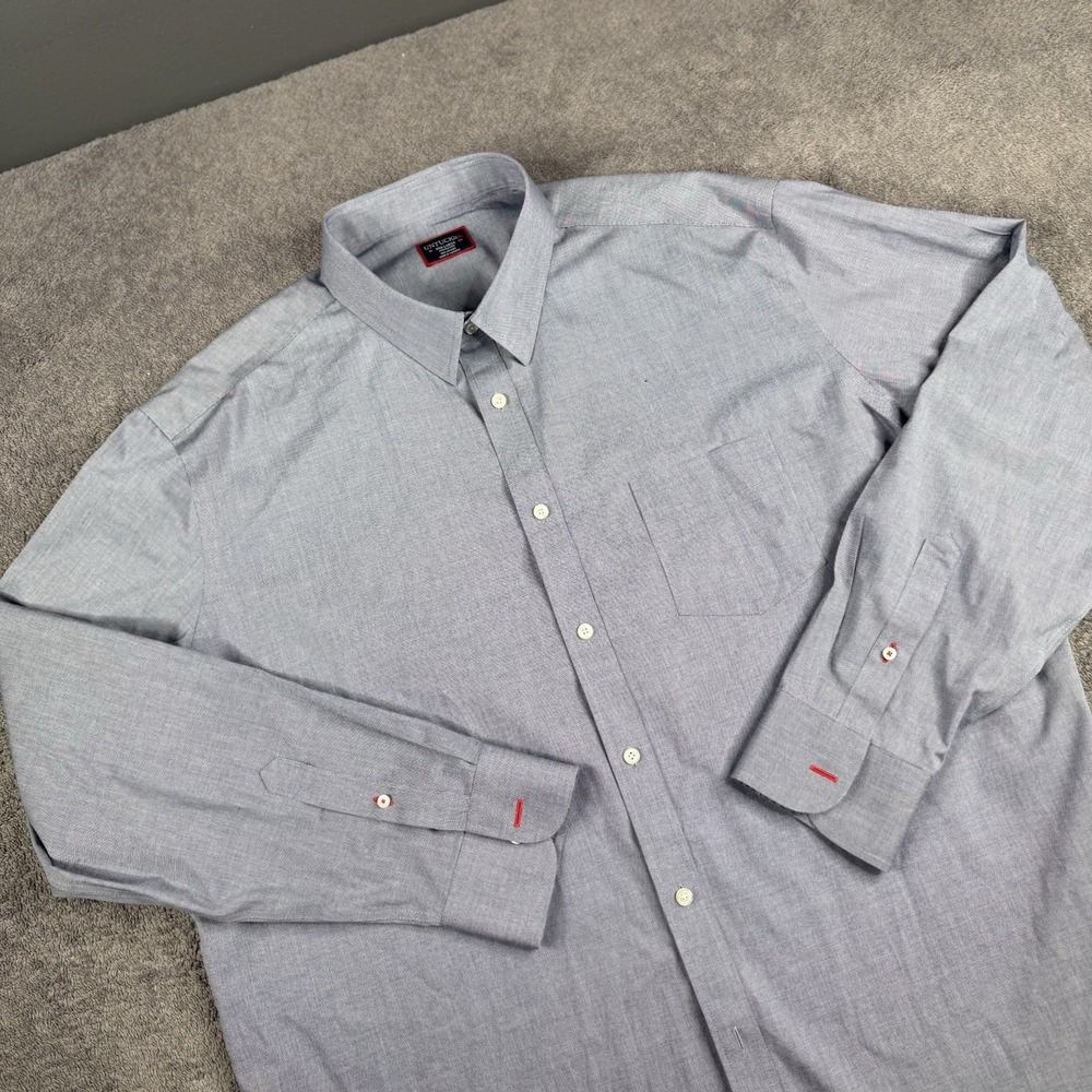 UNTUCKit Button Down Shirt Long Sleeve Blue White 3X Men's Preppy